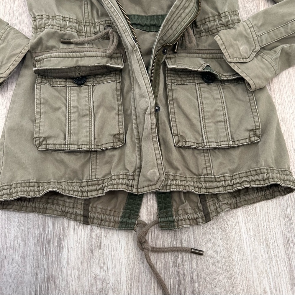 VTG Y2K Abercrombie & Fitch military utility jacket Womens XS green Bella Elena - Picture 8 of 16